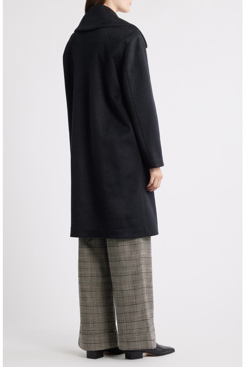 Double Breasted Knit Coat, Alternate, color, BLACK