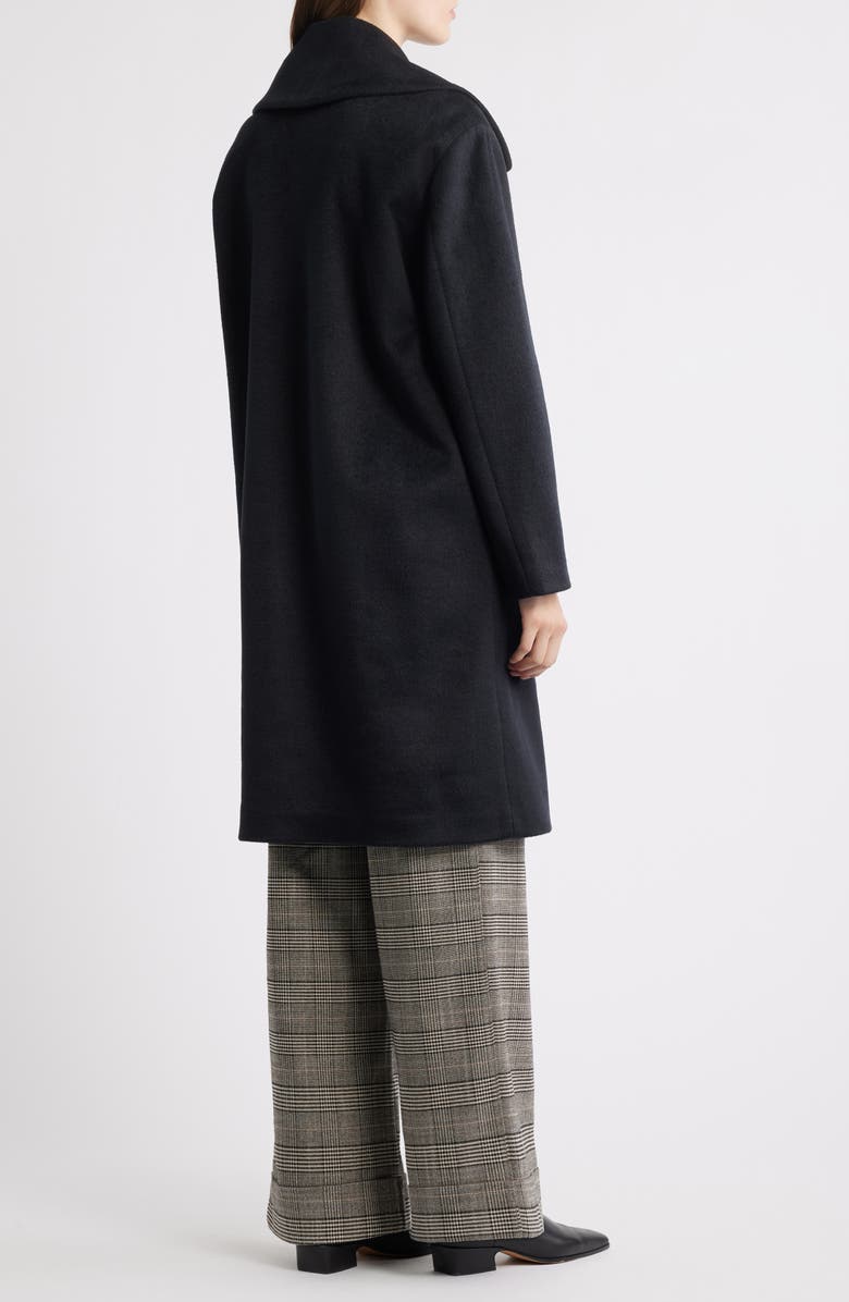 Bernardo Double Breasted Knit Coat, Alternate, color, Black