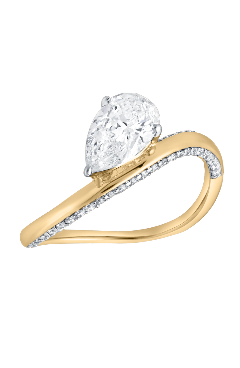 LuvMyJewelry Selena Silk Wave 2.00 Ct Pear Lab Grown Diamond Engagement Ring, Alternate, color, 14K Yellow Gold