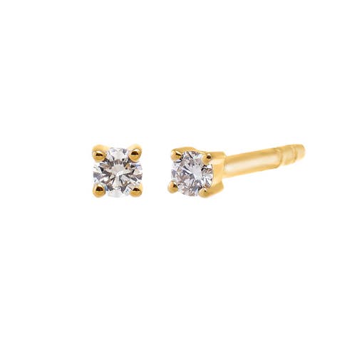 Diamond Mini Solitaire Stud Earring 14K