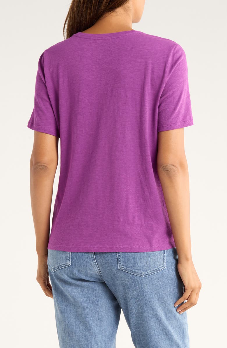 Eileen Fisher Easy V-Neck Organic Cotton T-Shirt, Alternate, color, Heliotrope