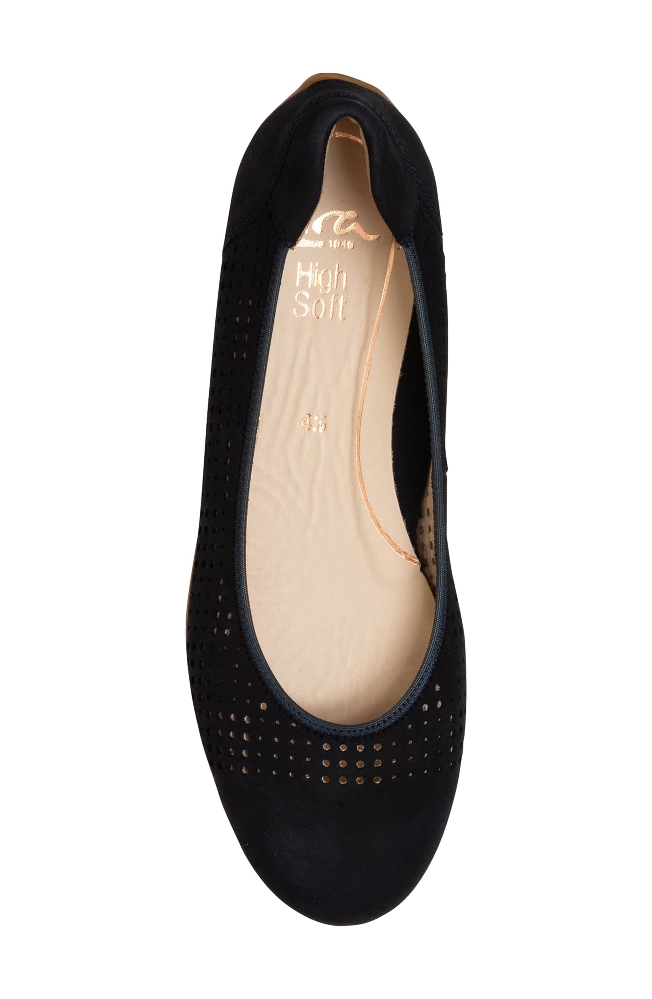 ara Sarah Perf Flat, Alternate, color, Navy