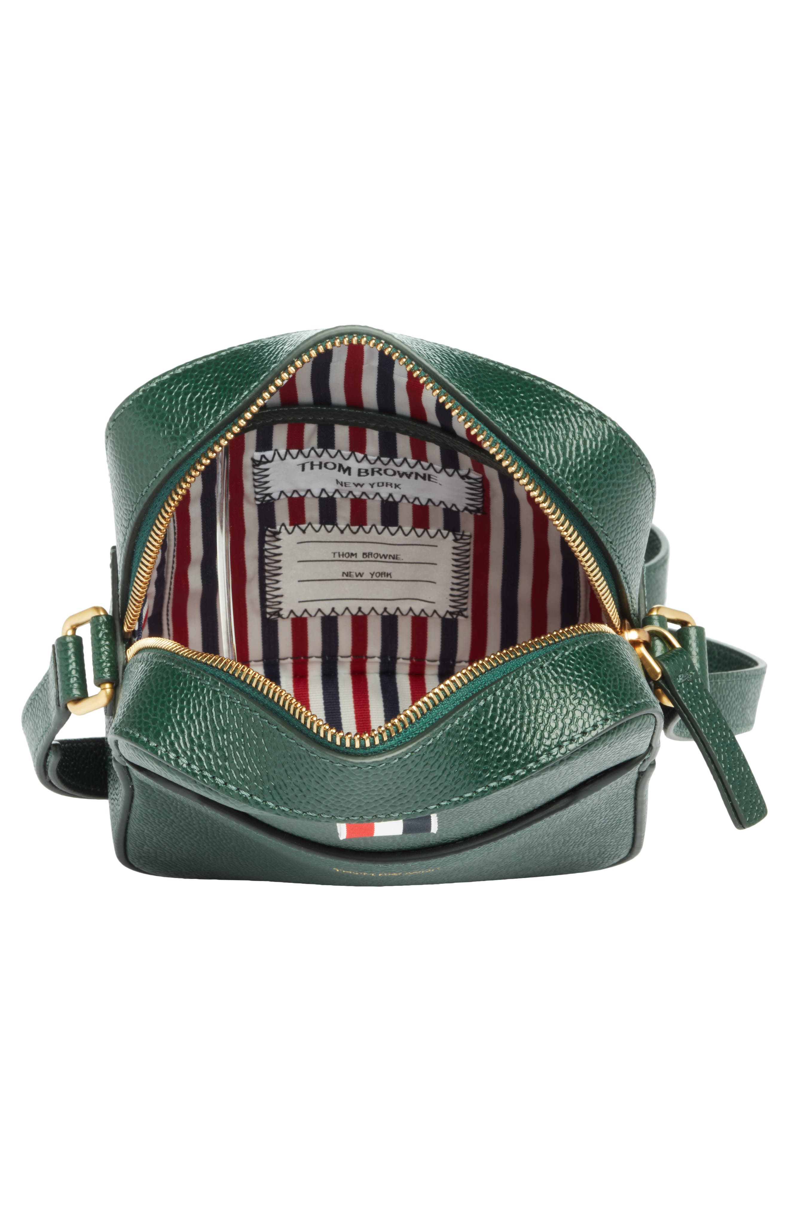 Thom Browne Leather Crossbody Camera Bag, Alternate, color, 