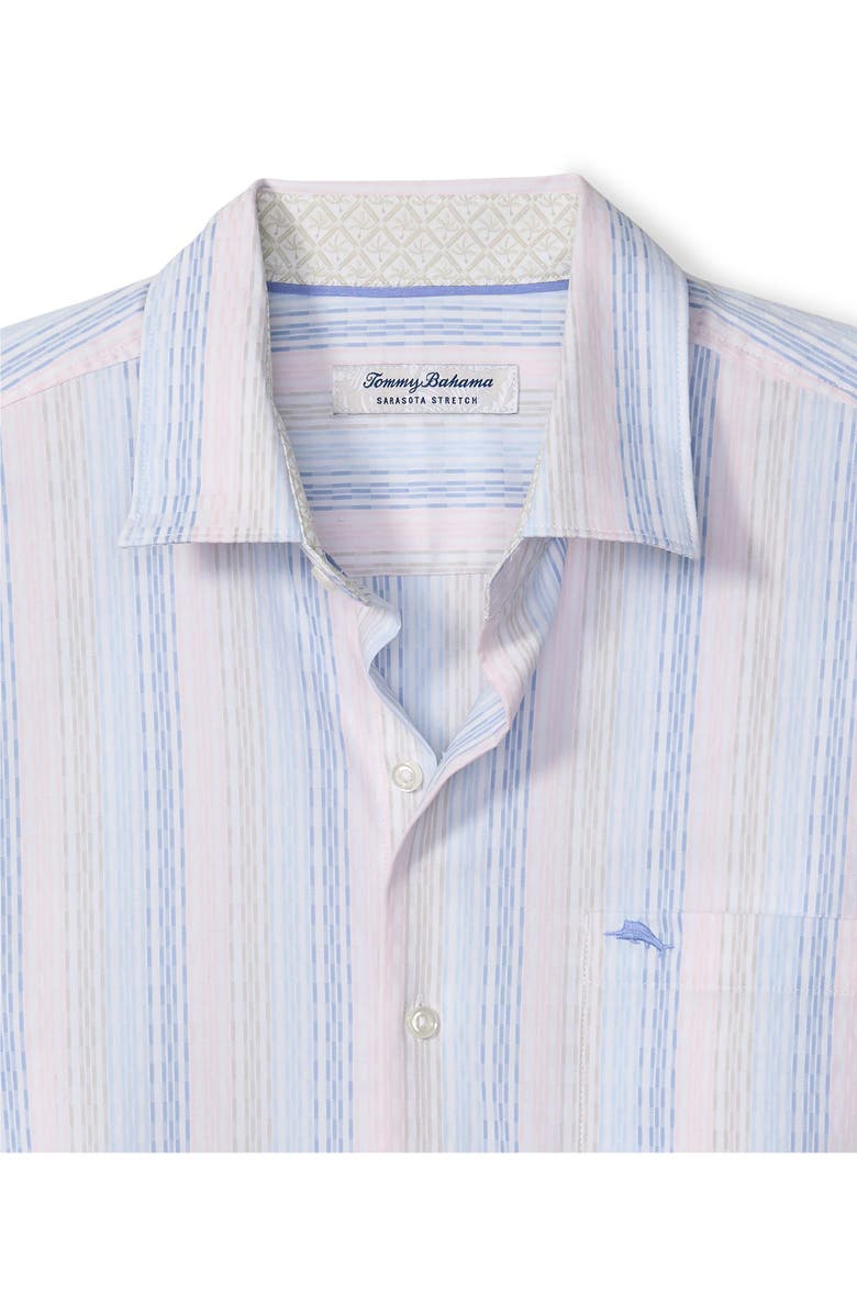 Tommy Bahama Sarasota Stretch Villa Stripe IslandZone<sup>®</sup> Button-Up Shirt, Alternate, color, Dew Drop