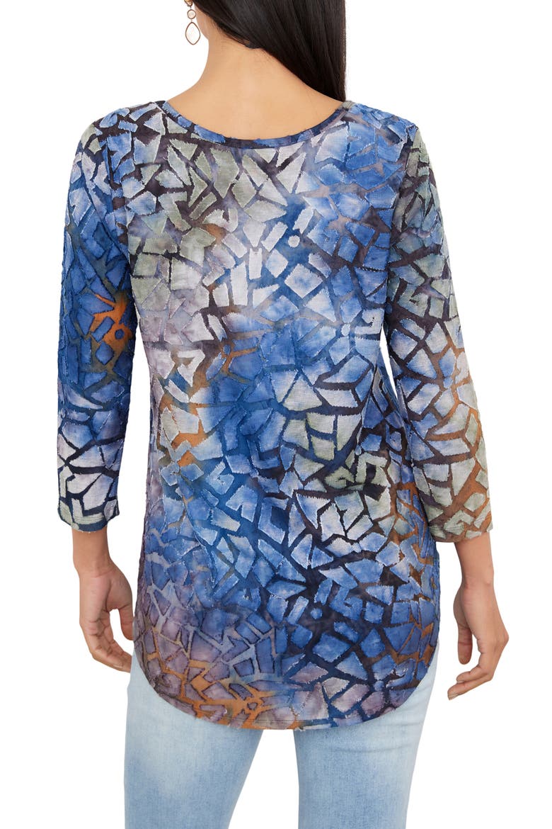 Tie Dye Burnout Shirttail Top, Alternate, color, TIE DYE