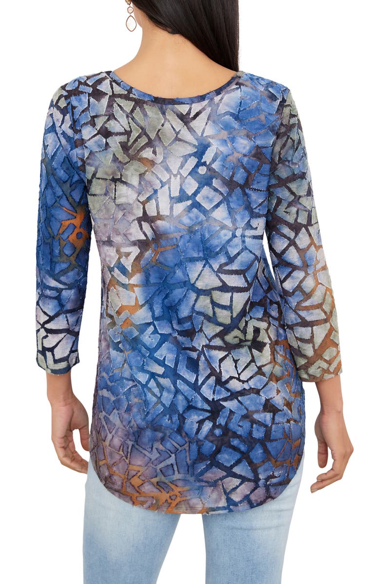 Karen Kane Tie Dye Burnout Shirttail Top, Alternate, color, 