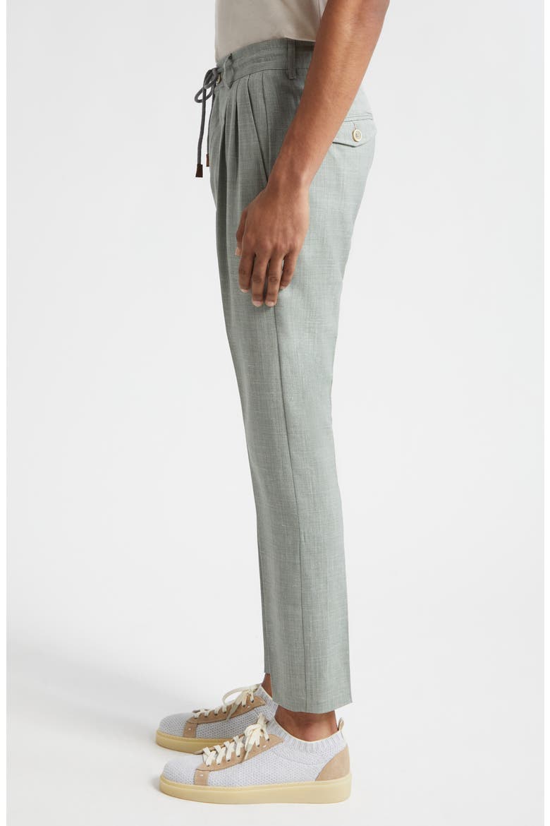 Wool Blend Drawstring Suit Pants, Alternate, color, MILITARY GREEN