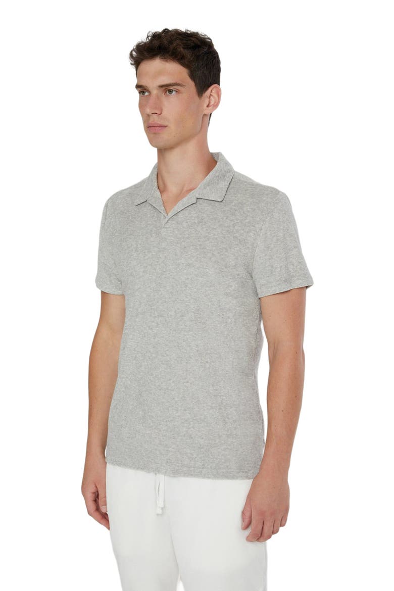 Towel Terry Johnny Collar Polo, Alternate, color, HEATHER GREY