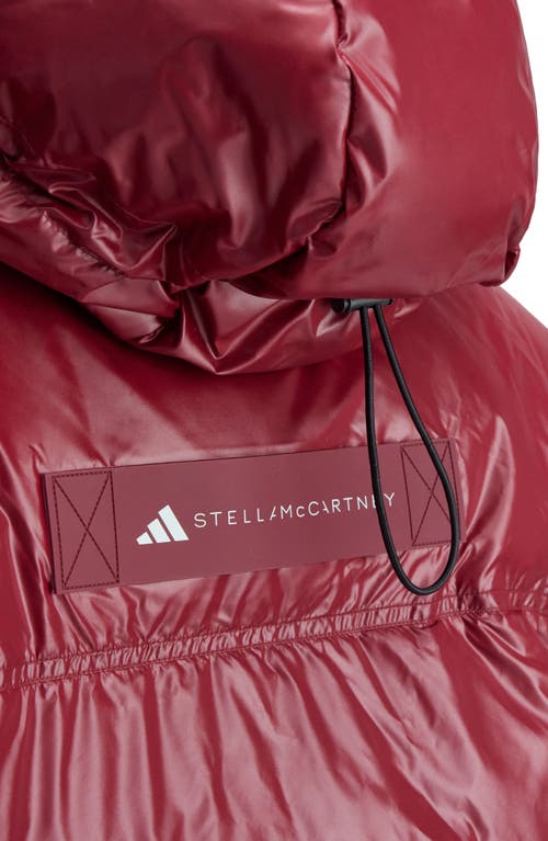 Adidas By Stella Mccartney Short Hooded Wind.rdy Puffer Jacket In Red