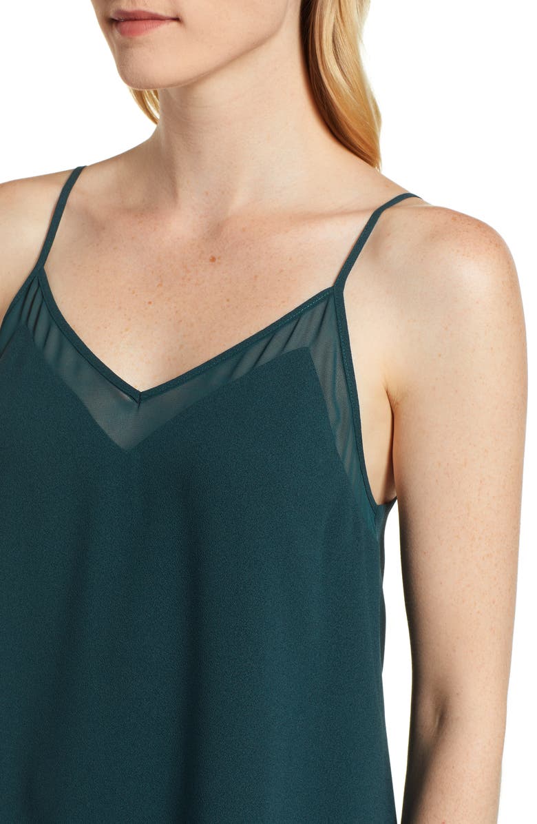 1.STATE Chiffon Inset Tank, Alternate, color, Pine