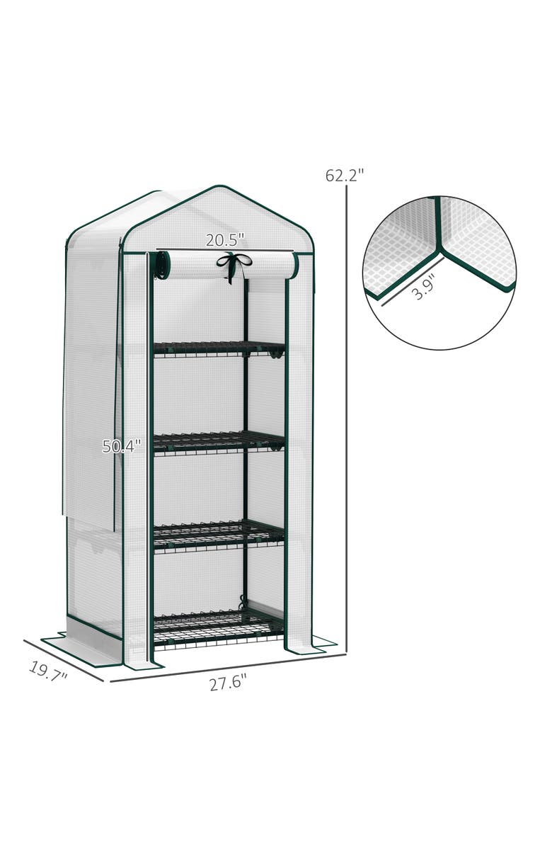Outsunny Mini Greenhouse, Alternate, color, White