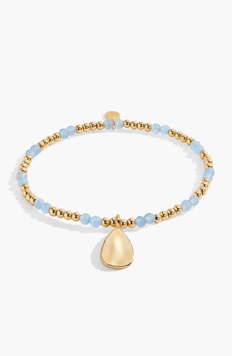 A Littles & Co Birthstone A Little March Bracelet in Gold-Tone Plating, Main, color, Metallic Gold