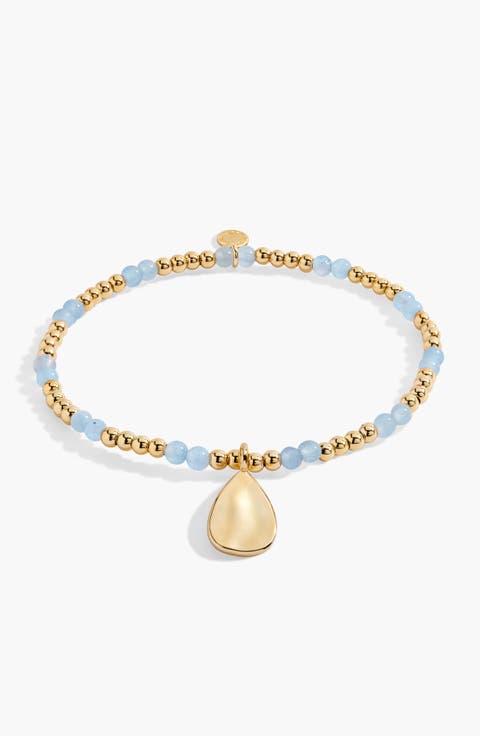 Birthstone A Little March Bracelet in Gold-Tone Plating