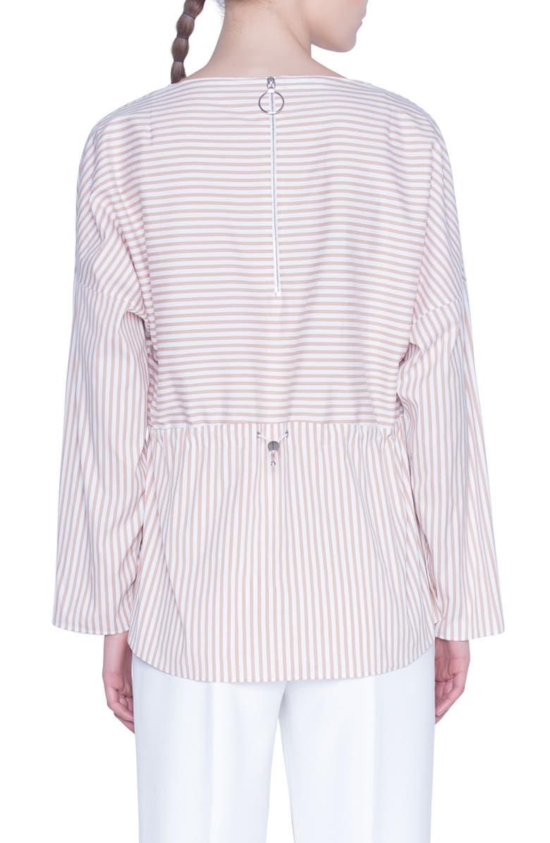 Akris punto Patchwork Stripe Poplin Blouse, Alternate, color,