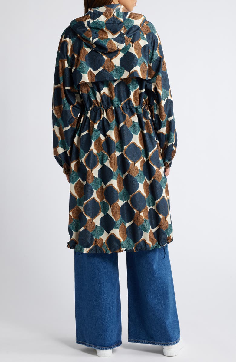 Masai Copenhagen Trina Water Resistant Leaf Print Coat, Alternate, color,