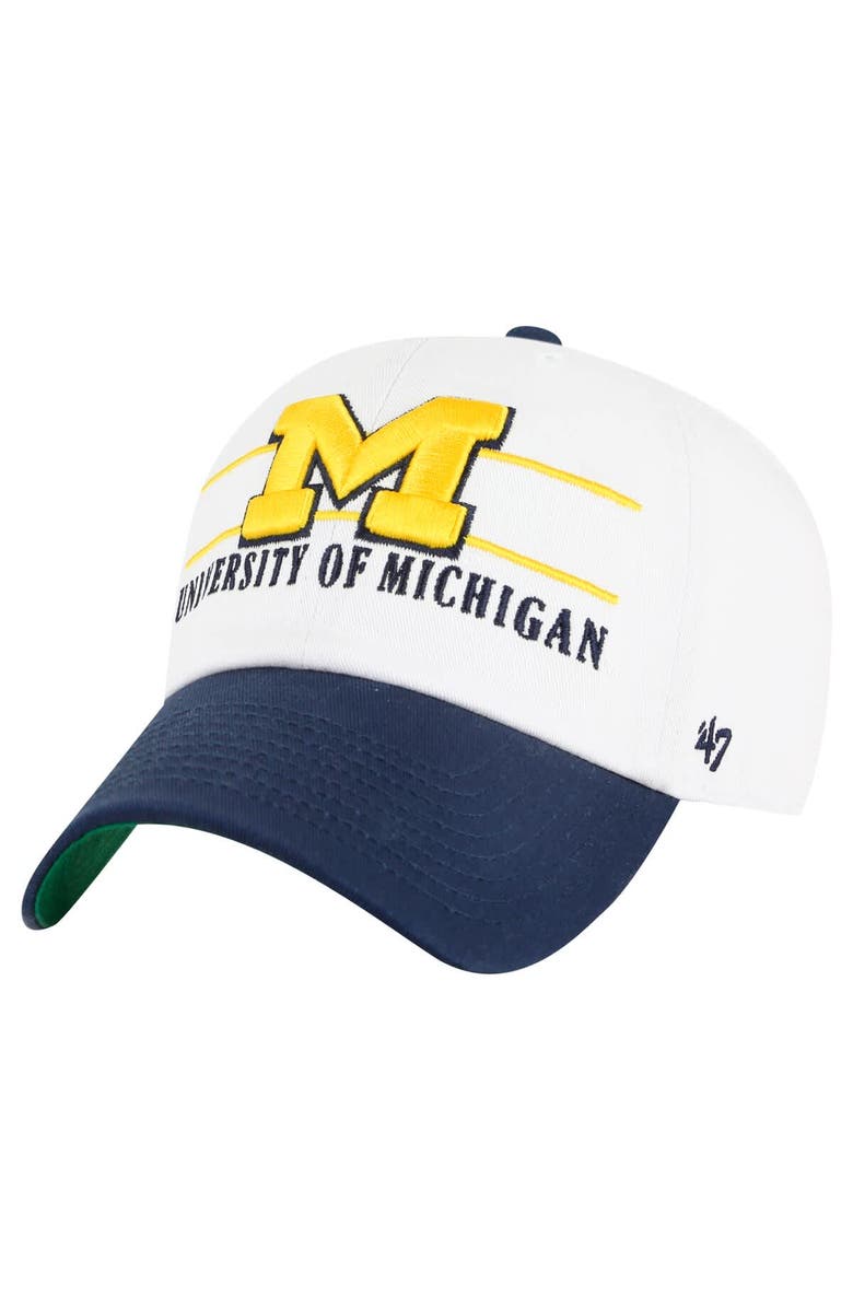 '47 Men's '47 White Michigan Wolverines Gridiron Clean Up Adjustable Hat, Main, color, White