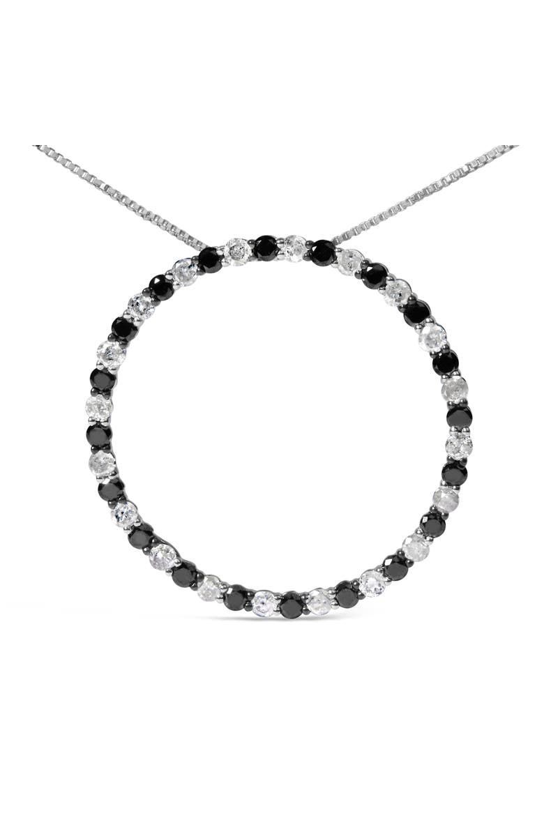 Haus of Brilliance Silver 2.0 Cttw Diamond Open Hoop Circle Pendant Necklace, Alternate, color, White