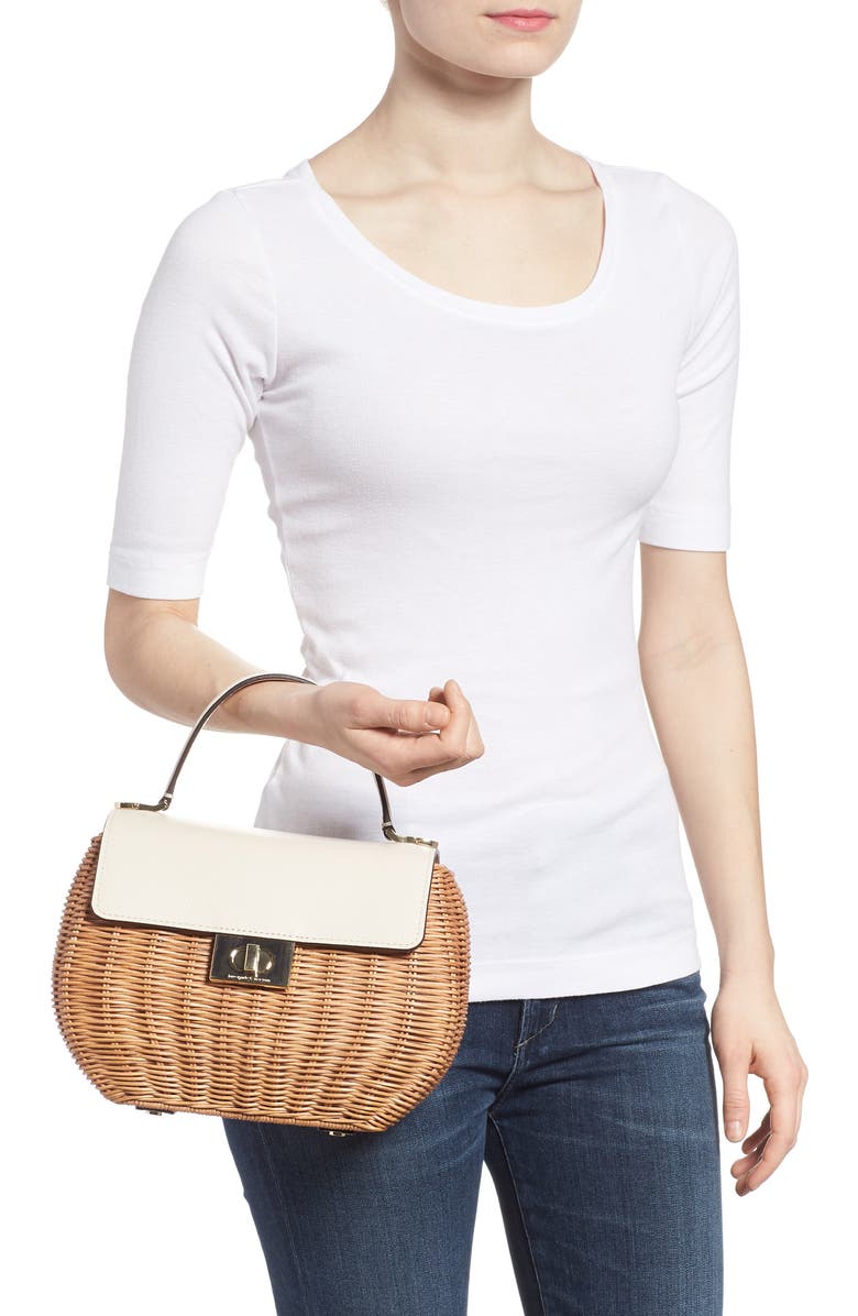 Kate Spade New York bloom street - justina wicker satchel, Alternate, color,