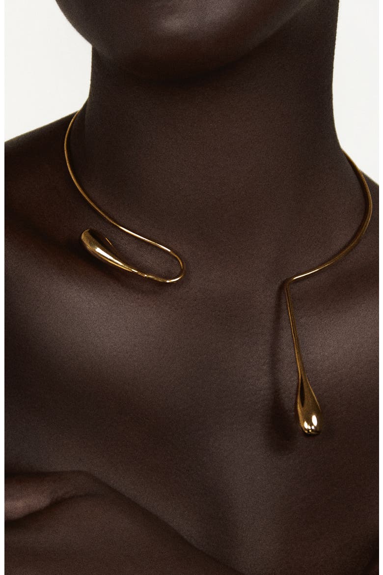 CyberVanguard Water Drop Necklace, Alternate, color, Gold