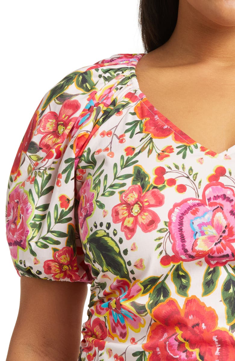 Leota Elsa Floral Print Stretch Organic Cotton Top, Alternate, color,