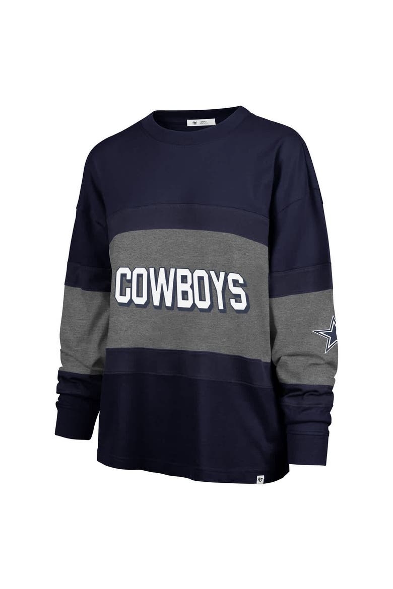 Women's '47  Navy Dallas Cowboys Breezyway Archive Long Sleeve T-Shirt, Alternate, color, Navy