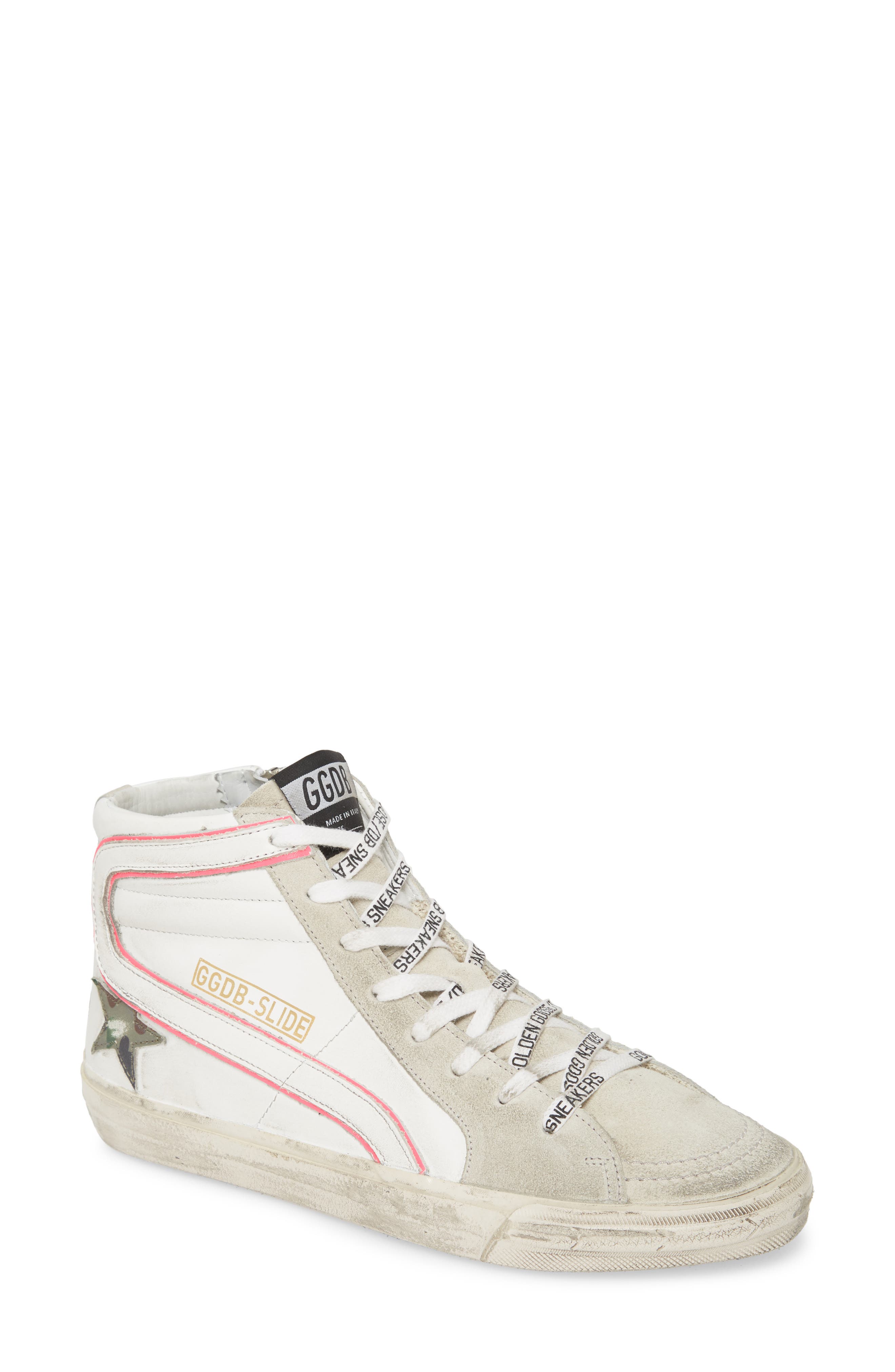 Golden Goose Slide High Top Platform Sneaker, Main, color, 