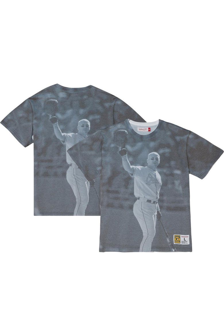 Men's Mitchell & Ness Cal Ripken Jr. Baltimore Orioles Cooperstown Collection Highlight Sublimated Player Graphic T-Shirt, Main, color, White