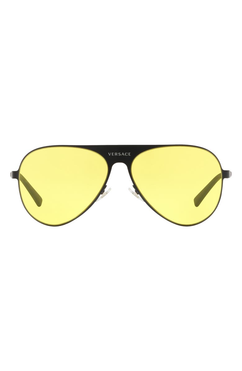 Versace 59mm Pilot Aviator Sunglasses, Main, color, Black/ Yellow