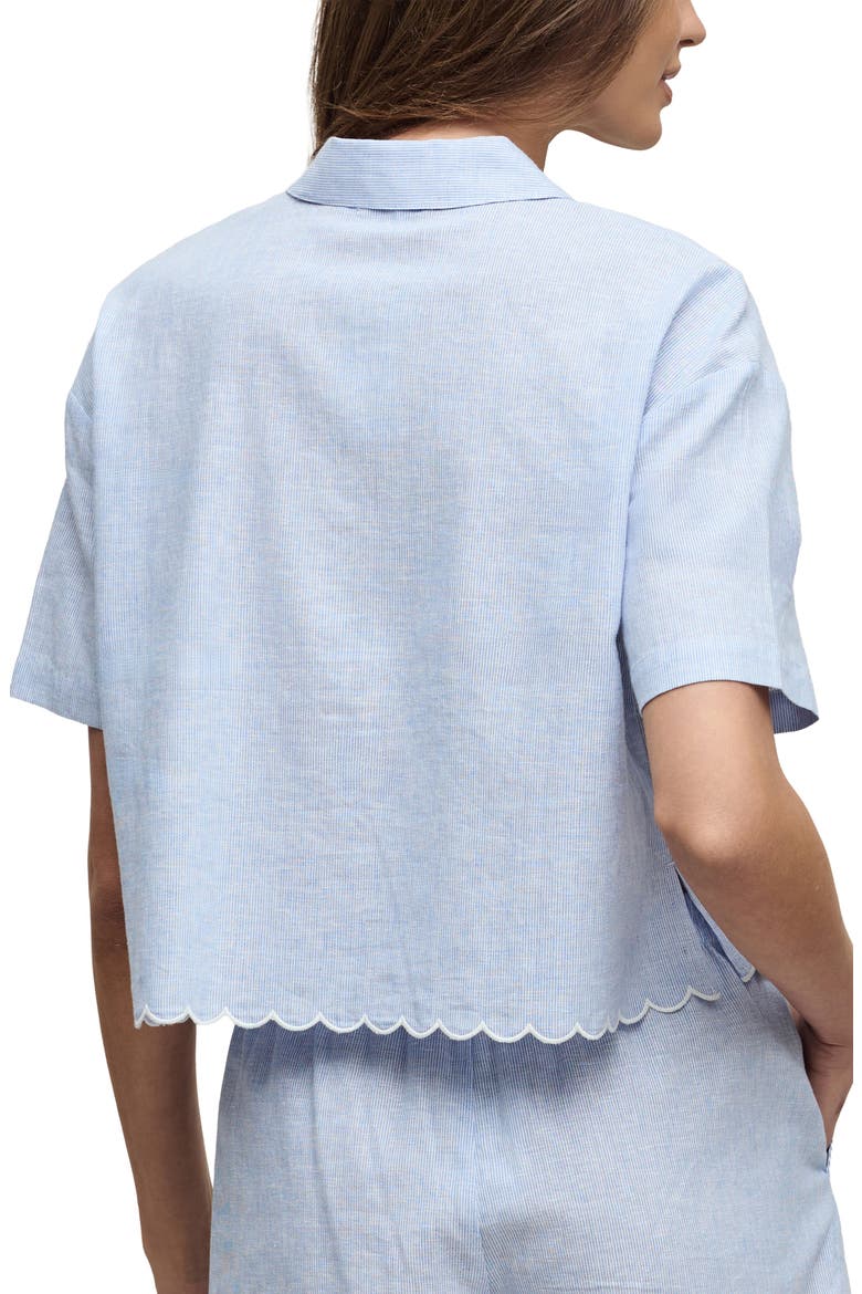 Linen & Cotton Pajamas Shirt, Alternate, color, LAKESIDE STRIPE