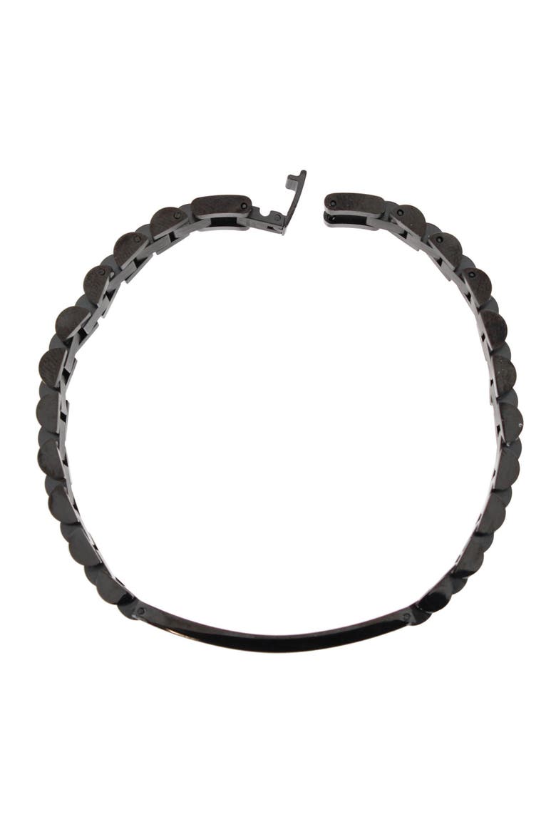 Signet ID Metal Link Bracelet, Alternate, color, Black