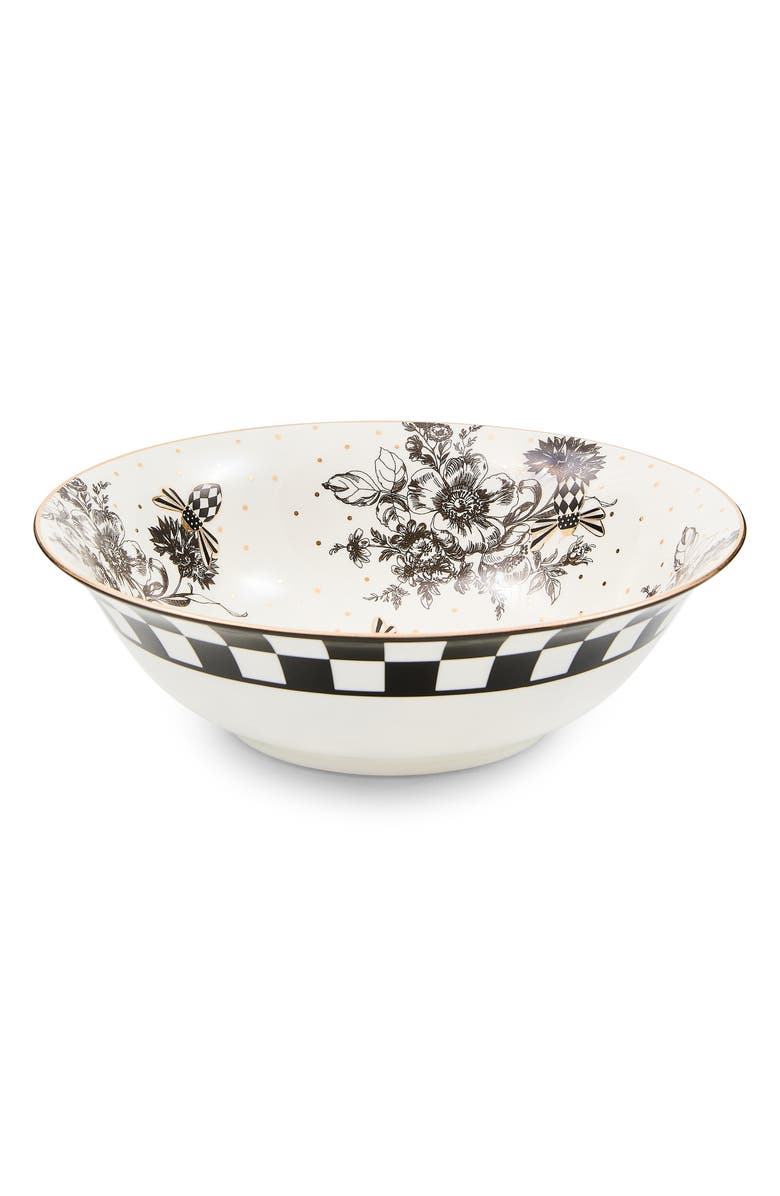 MACKENZIE CHILDS Bee Toile Serving Bowl, Main, color, White