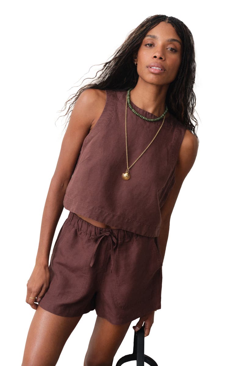 Marine Layer Linen Blend Drawstring Shorts, Alternate, color,