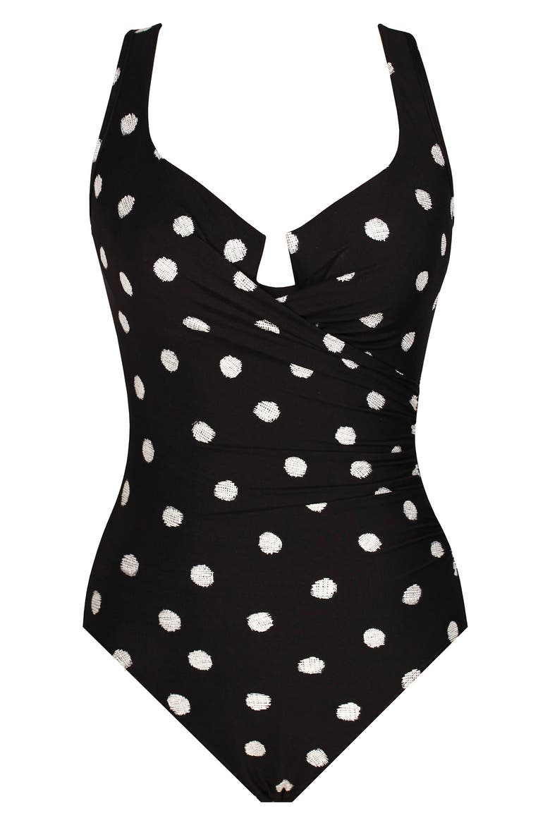 Pizzelles One-Piece Swimsuit, Alternate, color, BLACK