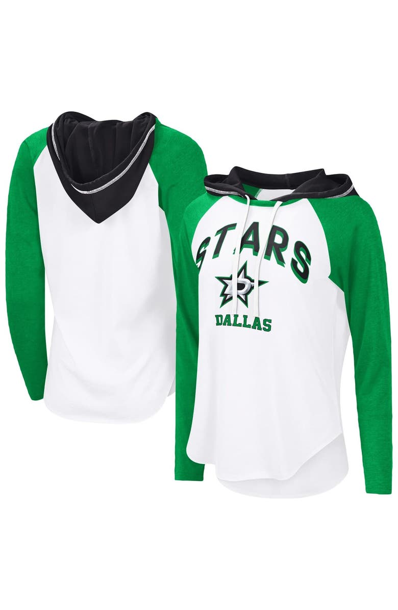 G-III 4HER BY CARL BANKS Women's G-III 4Her by Carl Banks White Dallas Stars VIP Raglan Long Sleeve Hoodie T-Shirt, Alternate, color, White