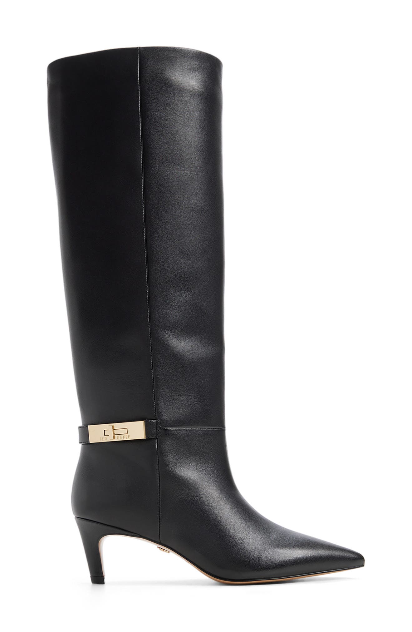 Isobel Knee High Leather Boot, Alternate, color, BLACK