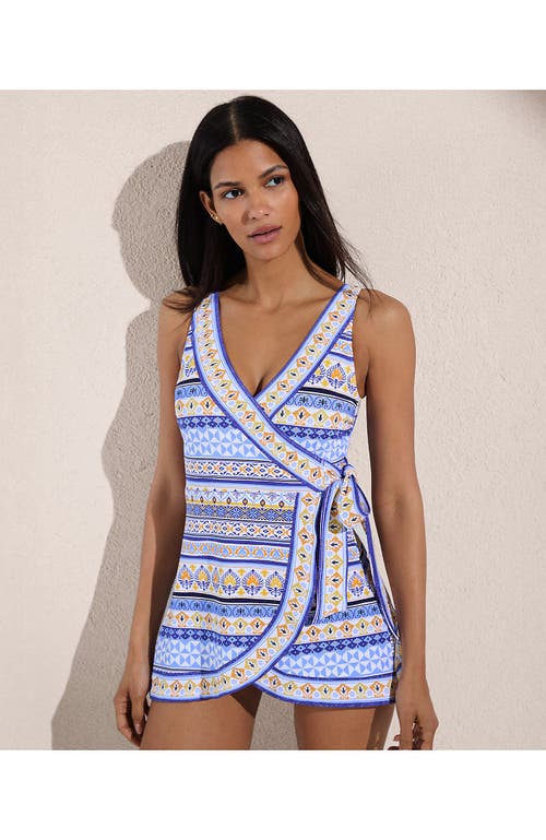 LANDS' END LANDS' END SIDE TIE MINI SWIM DRESS SWIMSUIT
