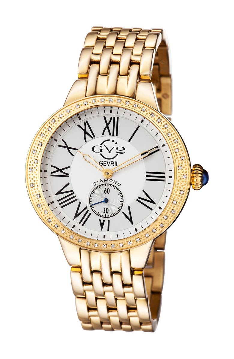 GV2 Women's Astor Diamond Bracelet Watch, 40mm - 0.24 ctw, Main, color, Gold