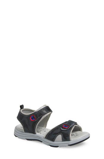 Extreme By Eddie Marc Kids' Camo Two Strap Sandal In Black