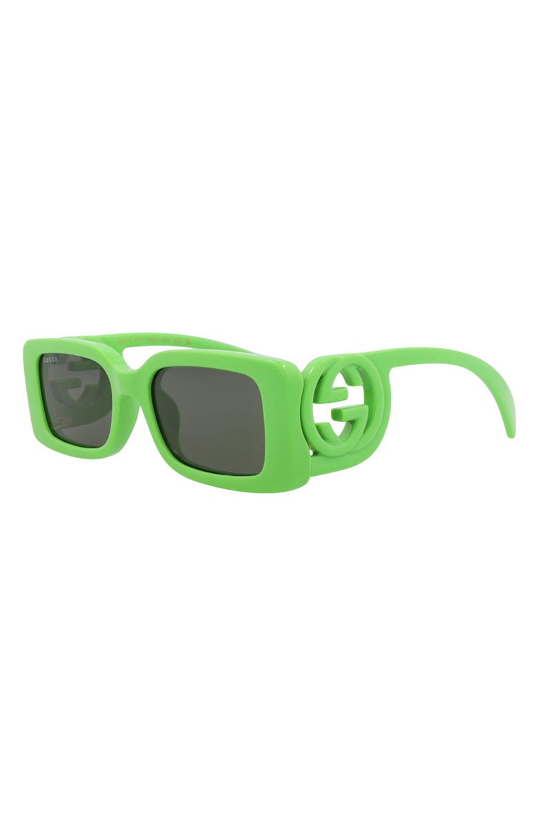Gucci 54mm Rectangular Sunglasses, Alternate, color, Green Green Grey