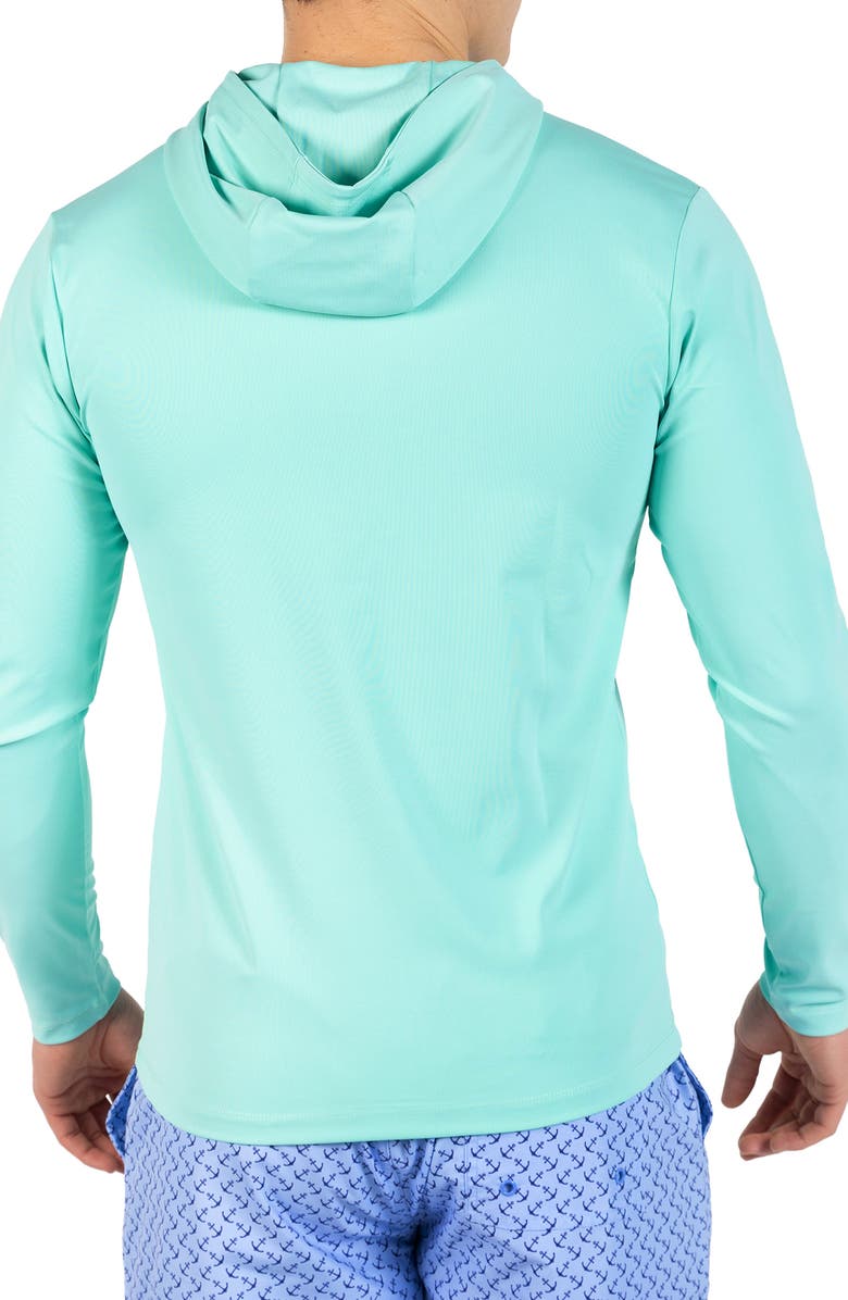 TailorByrd SPF 30+ Long Sleeve Hooded Rashguard, Alternate, color, Spearmint