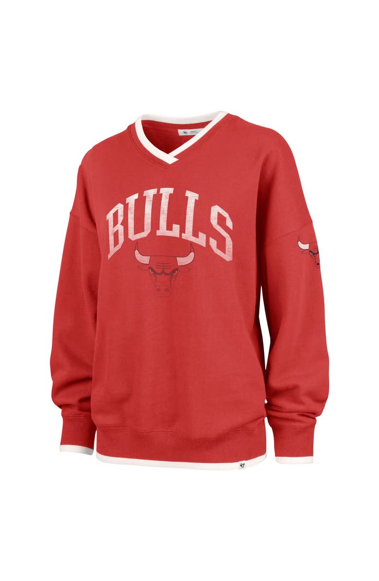 '47 Women's '47  Red Chicago Bulls Rise Wax Pack Daze '80s Oversize Pullover Sweatshirt, Alternate, color, Red