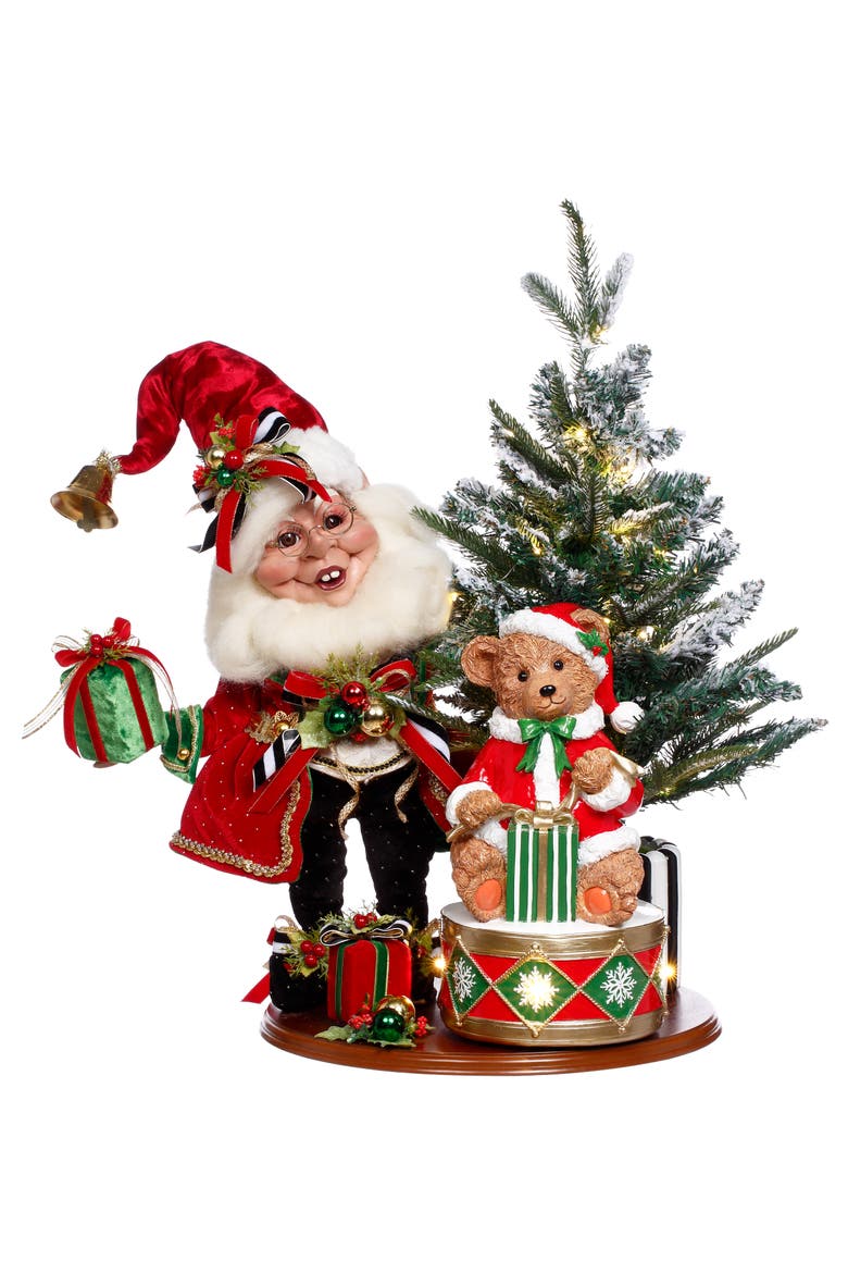 Decorating Tree Elf Scene with Lights, Large, Main, color, Red