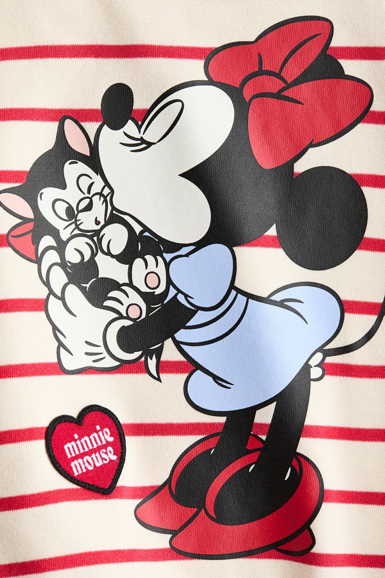 Printed Sweatshirt, Alternate, color, Cream/Minnie Mouse