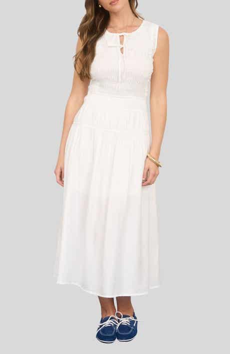 Blu Pepper Smock Bodice Midi Dress