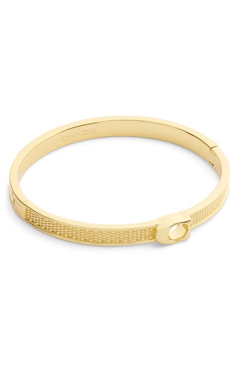 Textured C Hinged Bangle