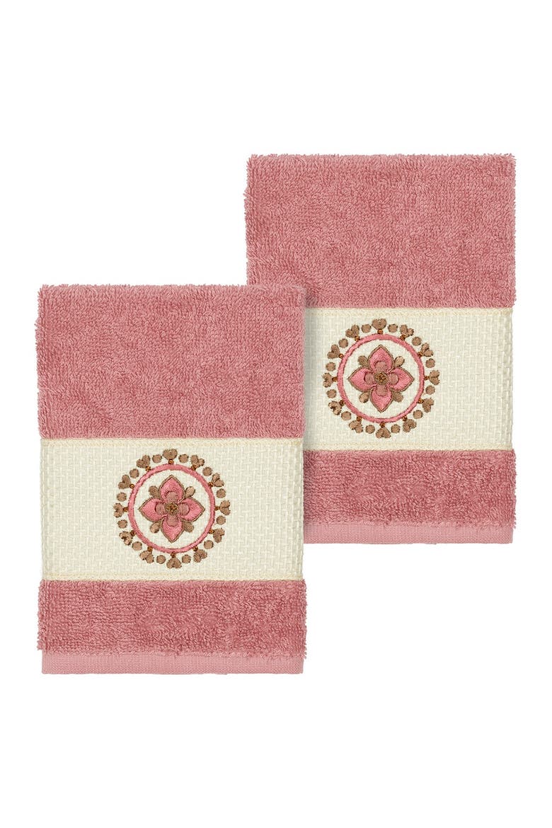 Isabell Embellished Washcloth - Set of 2 - Tea Rose, Main, color, TEA ROSE