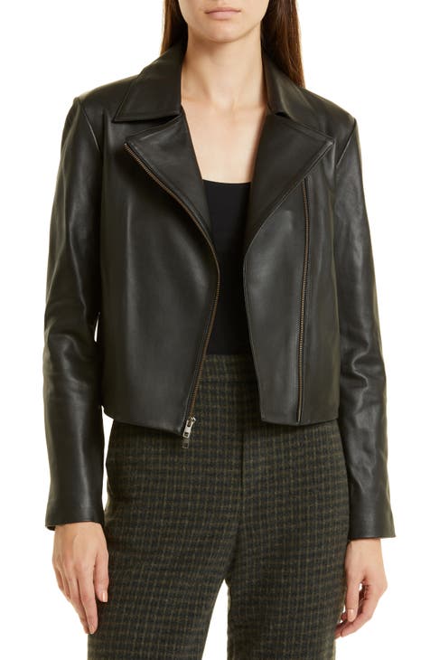 Vince outlet leather jacket (S)