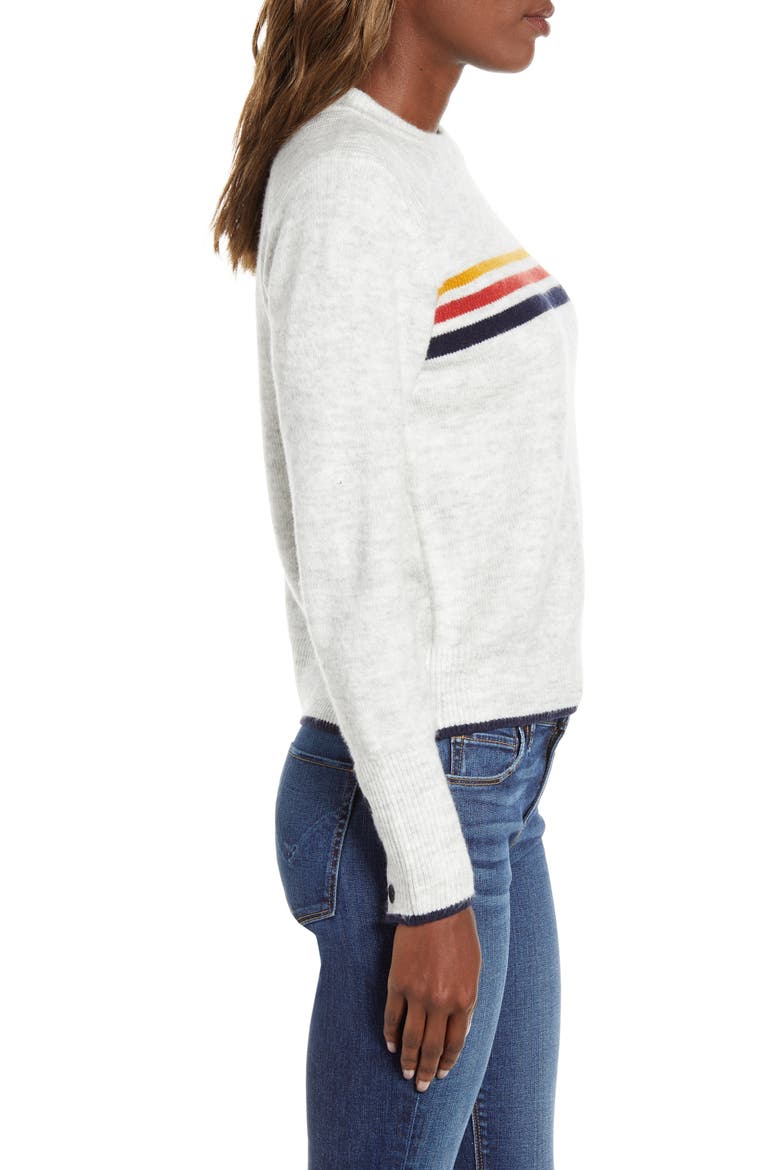Mikayla Stripe Pullover, Alternate, color, HEATHER ASH