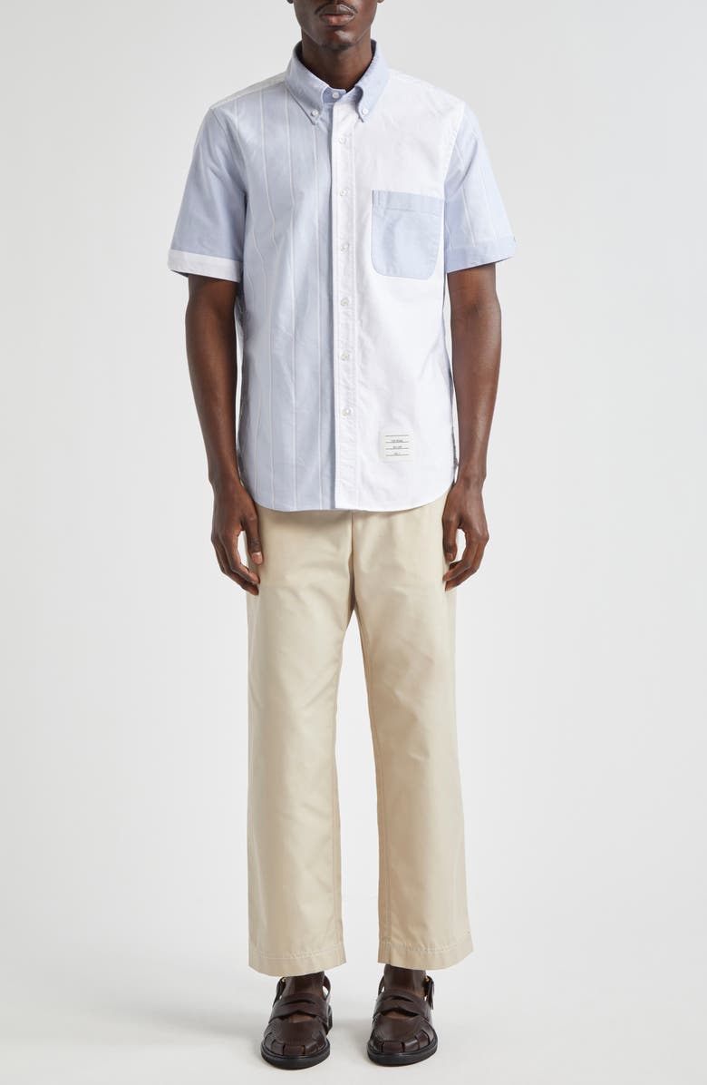 Thom Browne Unconstructed Cotton Straight Leg Pants, Alternate, color, Khaki