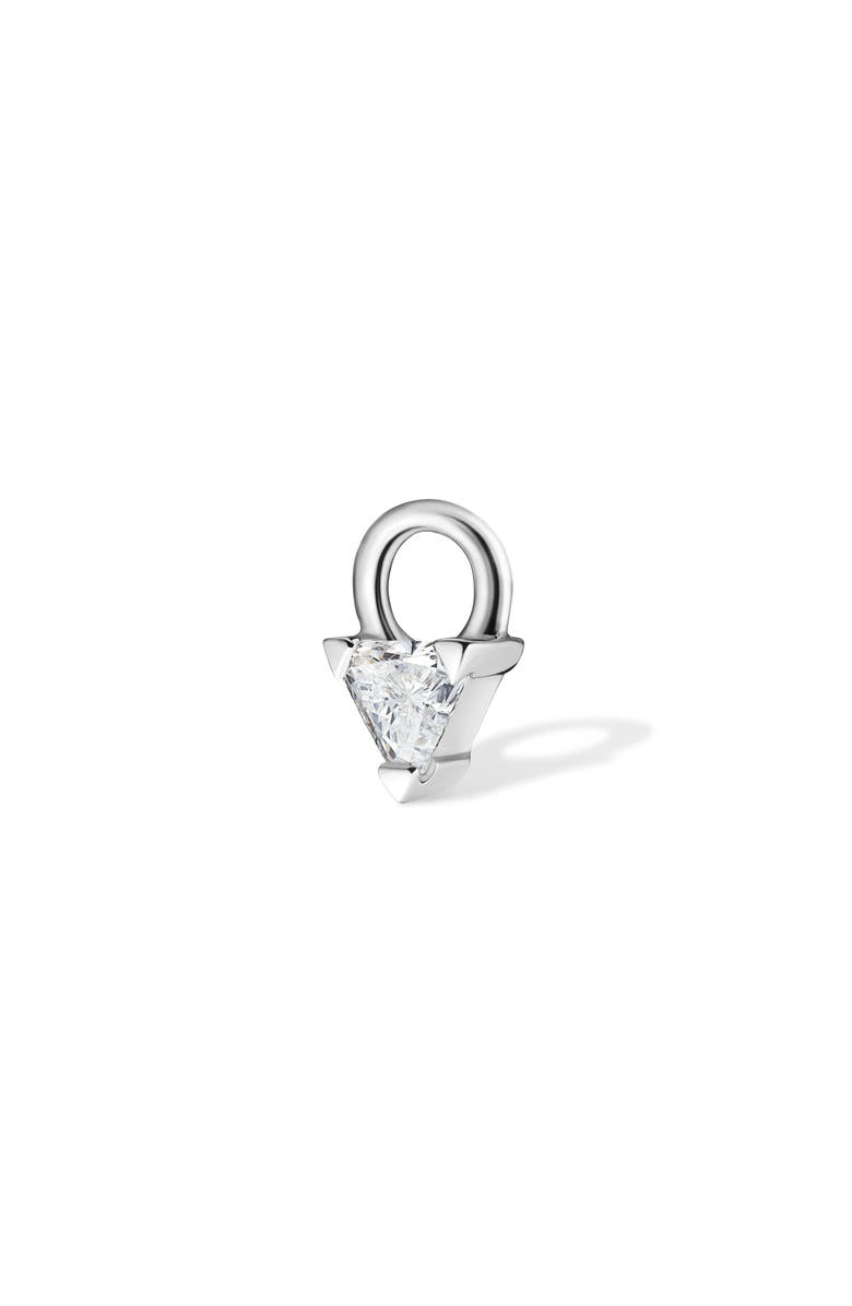 MARIA TASH Diamond Trillion Earring Charm, Main, color, White Gold